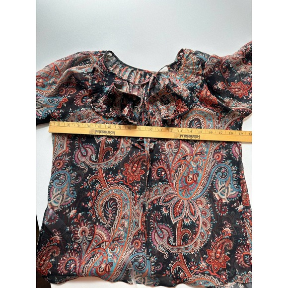 Banana Republic x Oliva Palermo Womens Sheer Paisley Blouse-XS - Picture 8 of 10